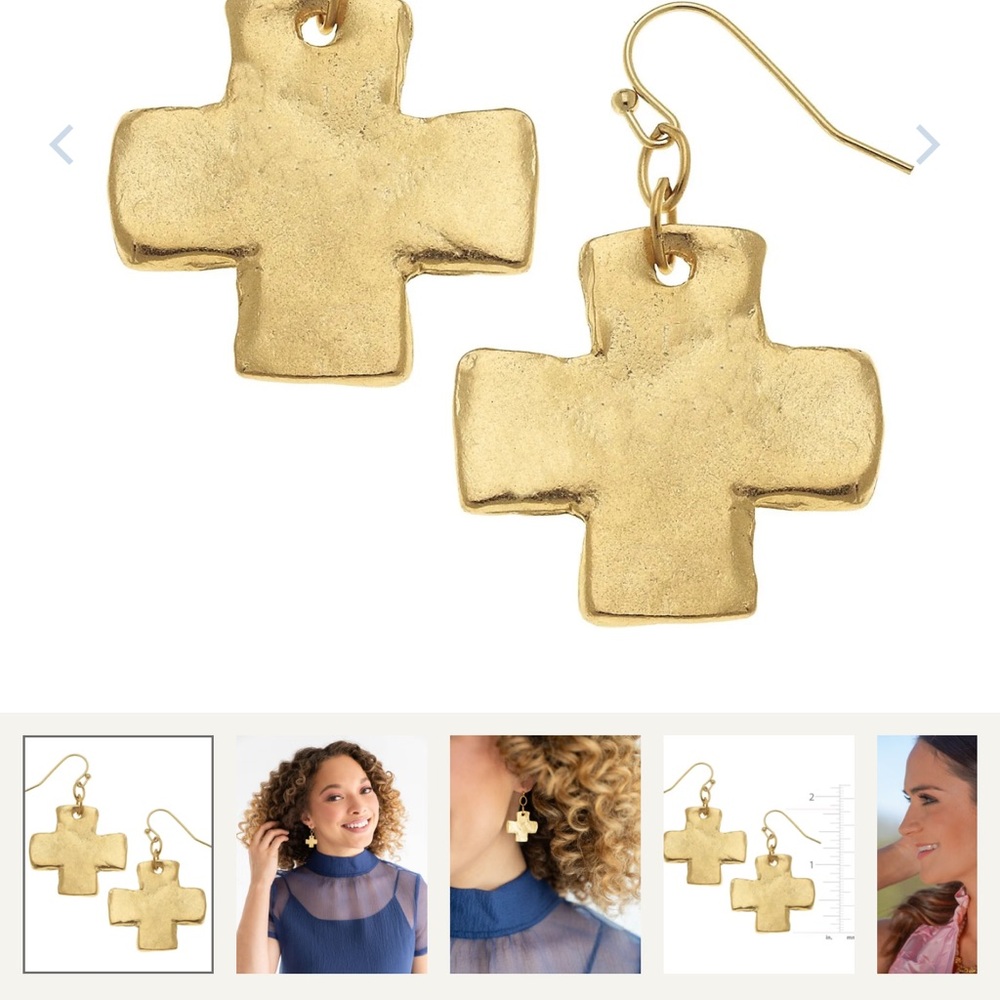 Gold Cross Earrings